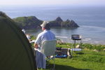 Views over Three Cliffs Bay from Camping area