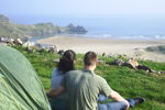 Camping spaces overlooking Three Cliffs Bay