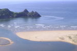 Views of Three Cliffs Bay from camping area