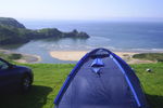 Camping pitches overlooking Three Cliffs Bay